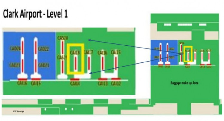 Map - Horizontal Topper Billboard at Clark Airport, Angeles, Pampanga (International & Domestic Arrival Baggage Claim Topper)