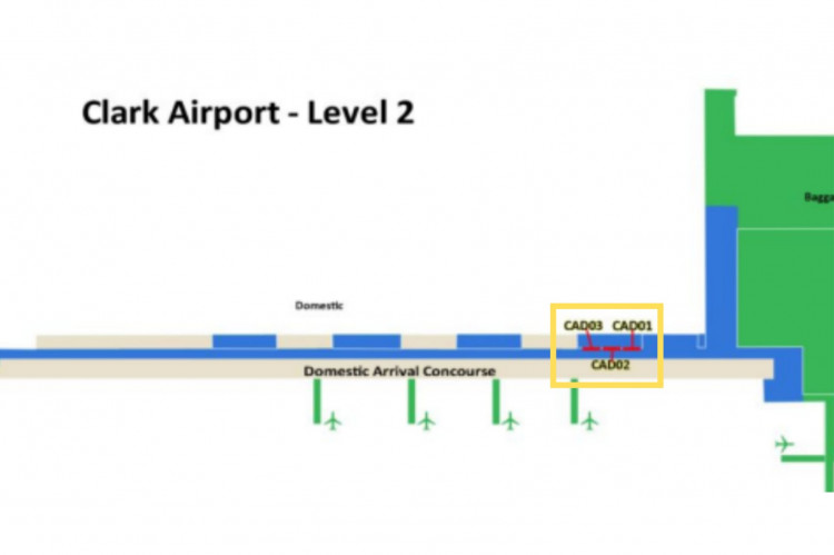 Map - Horizontal Airport Lightbox Billboard at Clark Airport, Angeles, Pampanga (Domestic Arrival Concourse)