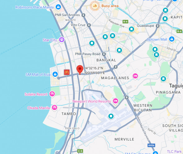 Map - Vertical Wall-Mounted Billboard at Tagum Bldg., No. 282 EDSA Extension, Pasay, Metro Manila