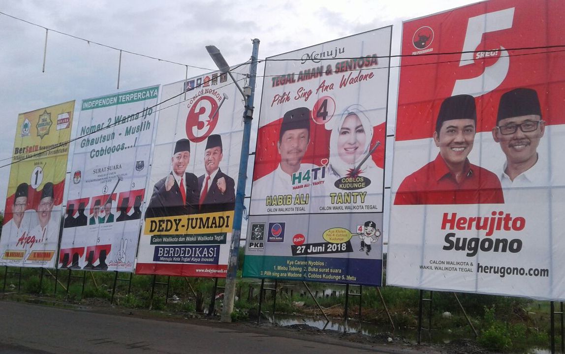Baliho for Election in Tegal, Jawa Tengah, Indonesia