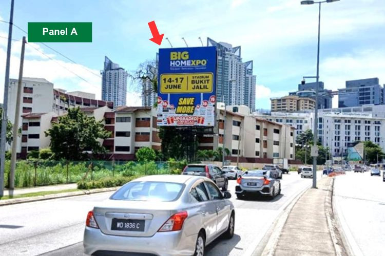 2 Sided Vertical Minipole Billboard at Jalan Ampang, Kuala Lumpur (opposite Great Eastern Mall)