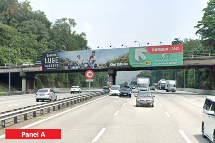 2 Sided Overhead Bridge Billboard at NSE Highway KM456, Sierramas Interchange, Sungai Buloh, Selangor