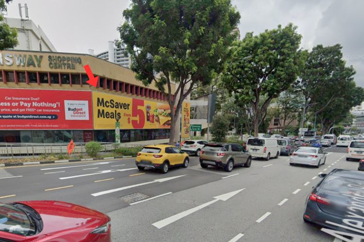 Horizontal Frontlit Billboard at Alexandra Rd, Queenstown, Central Region (attached to Queensway Shopping Centre)