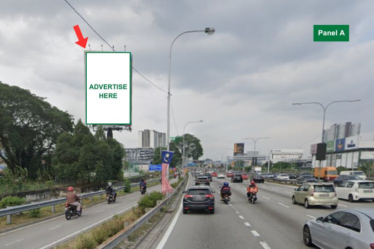 2 Sided Vertical Unipole Billboard at Federal Highway KM28.6, Petaling Jaya, Selangor (opposite Heineken)