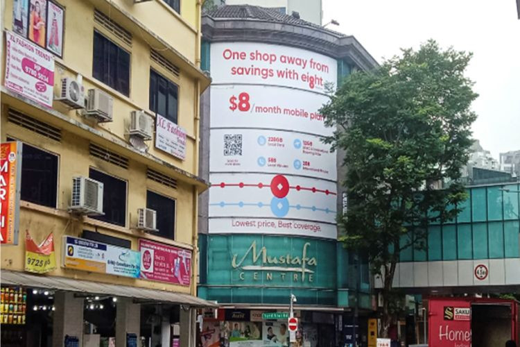 1 Sided Vertical Graphic Sticker Billboard at Mustafa Centre, Syed Alwi Rd, Kallang, Little India, Central Region (Entry 3)