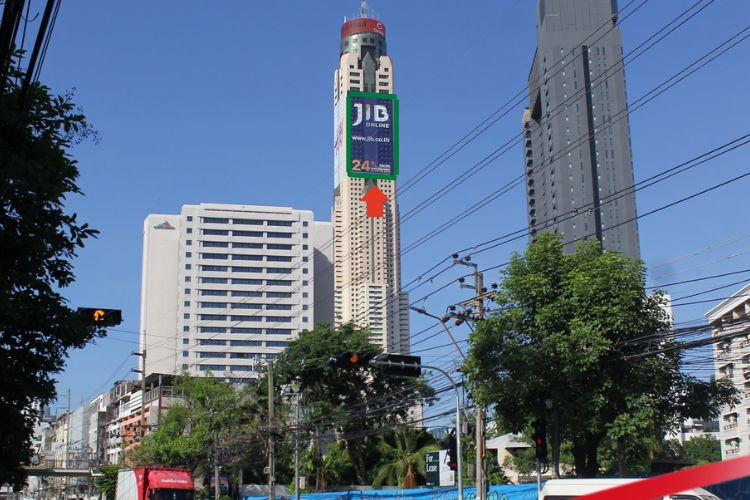 1 Panel Vertical Building Wrap Billboard at Baiyoke Tower II (Side 1), Bangkok, Ratchathewi, Bangkok