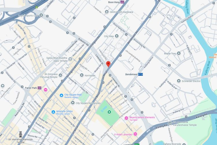 Map - Horizontal Backlit Billboard at Lavender St. / Bendemeer Rd, Kallang, Central Region