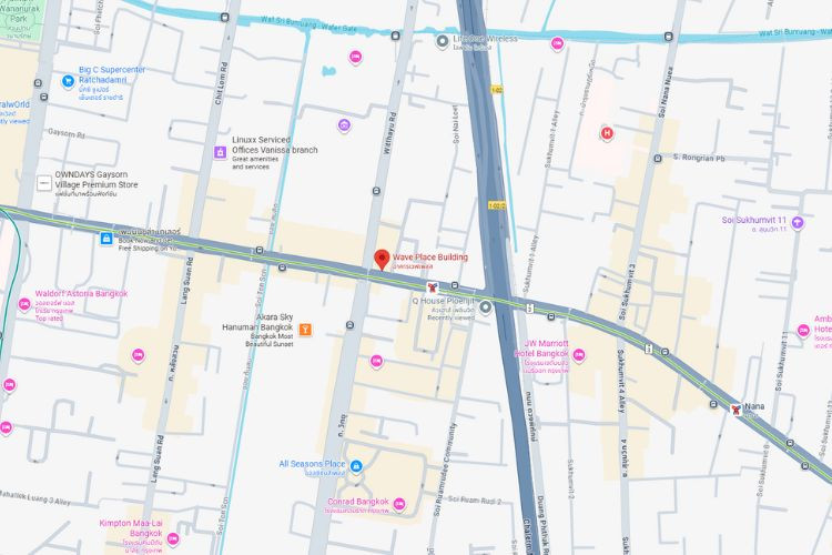 1 Panel Vertical Building Wrap Billboard at Wave Place Building, Bangkok, Pathum Wan, Bangkok