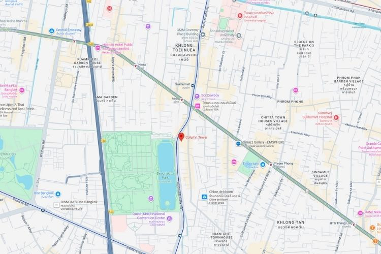 1 Panel Vertical Building Wrap Billboard at Column Tower, Bangkok, Khlong Toei, Bangkok