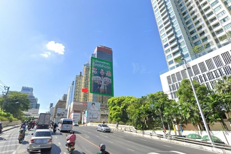 1 Panel Vertical Building Wrap Billboard at 253 Asoke Building, Watthana, Bangkok