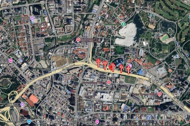 Map - 10 Panel Digital Street Bunting Billboard at Jalan Tun Razak - Jalan Pahang, Kuala Lumpur (infront Hospital Kuala Lumpur / Istana Budaya)