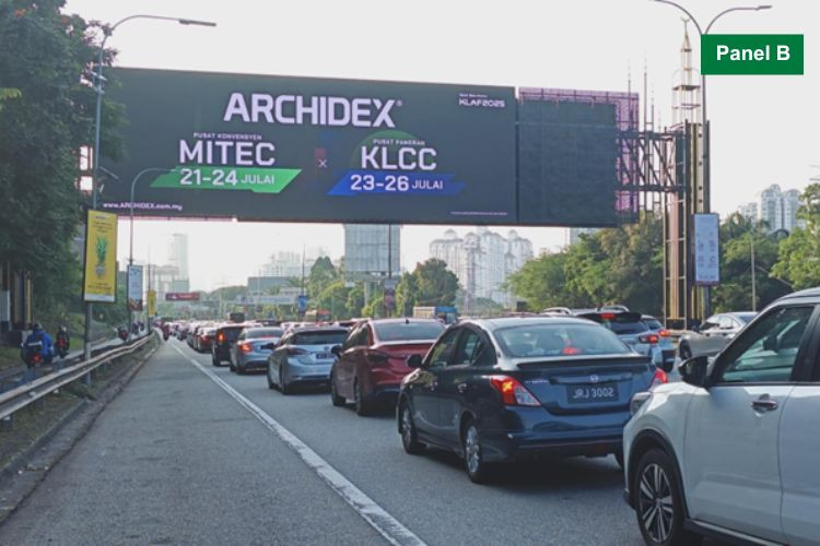 Digital Gantry Billboard at Federal Highway KM19.8, Shah Alam, Selangor (before Subang Interch