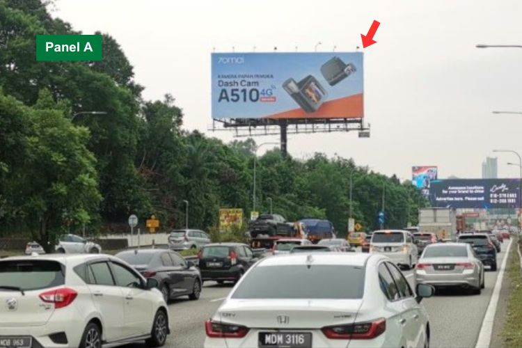 2 Sided Horizontal Unipole Billboard at Federal Highway KM19.6, Shah Alam, Selangor (near Kelab Golf Negara Subang)