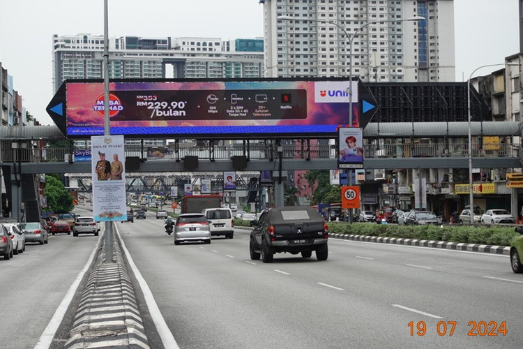 2 Panel Digital Overhead Bridge Billboard at Jalan Loke Yew, Kuala Lumpur