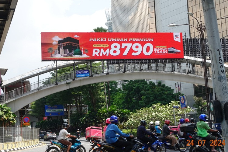 2 Panel Digital Overhead Bridge Billboard at Jalan Sultan Ismail, Kuala Lumpur (Near LRT Sultan Ismail)