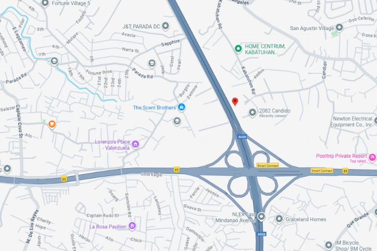 Map - Horizontal Rooftop Billboard at 2077 Candido, Valenzuela, Metro Manila (Southbound-facing, Near NLEX - Smart Connect Interchange)