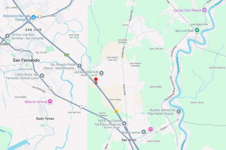 Map - Horizontal Free Standing Billboard at Dela Paz, San Simon, Pampanga (Northbound-facing, Near NLEX Pau Bridge B Side)