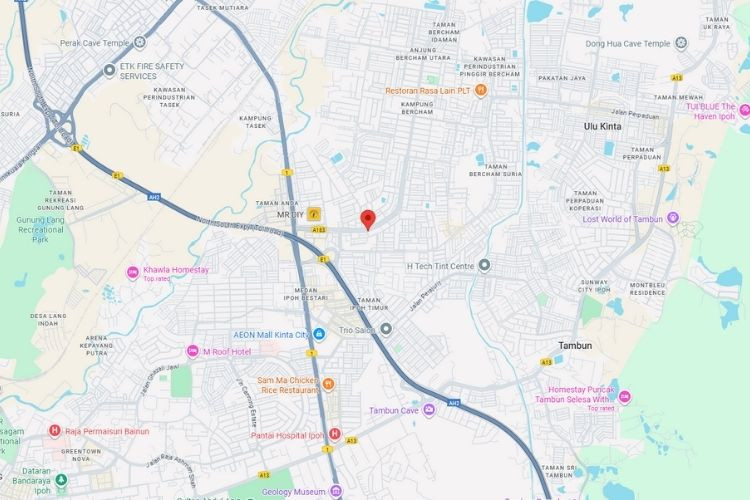 Map -Free Standing Billboard at Jalan Bercham, Ipoh, Perak