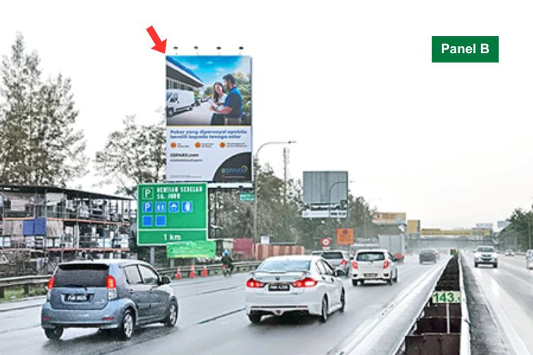 Vertical Unipole Billboard at NSE Highway KM142.9, Juru, Penang