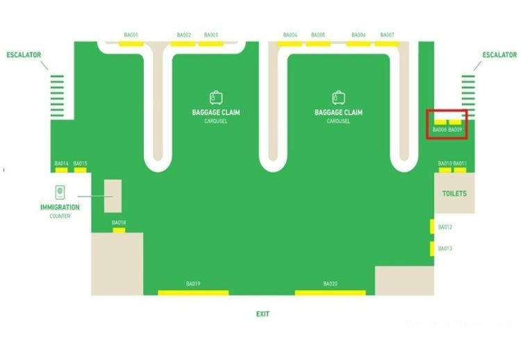 Map - Lightbox Billboard at Bacolod - Silay Airport (Arrival), Silay, Negros Occidental (Baggage Claim Area from Stairs, beside escalator)