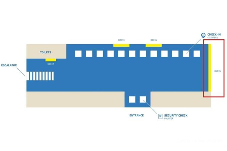 Map - Horizontal Lightbox Billboard at Bacolod - Silay Airport, Silay, Negros Occidental (Check-in Counter Wall Wrap)