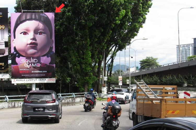 1 Panel Vertical Minipole Billboard at Bulatan Kepong / Jalan Kepong, Kuala Lumpur