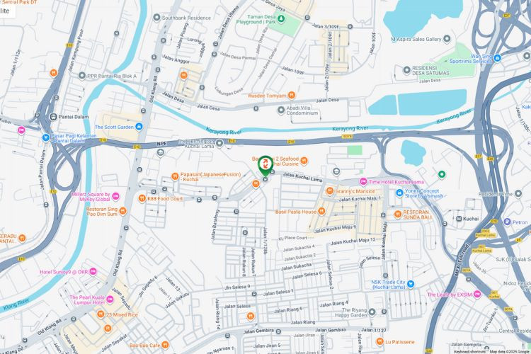 Map - Overhead Bridge Billboard at Jalan Kuchai Lama, Kuala Lumpur (near SMK Seri Sentosa)