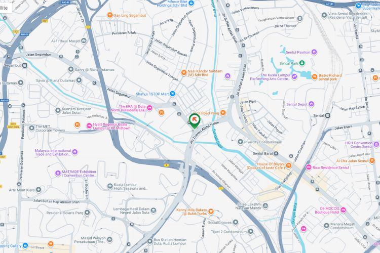 Map - Overhead Bridge Billboard at Jalan Segambut & Jalan Tuanku Abdul Halim flyover, Kuala Lumpur