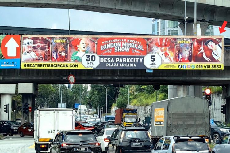 1 Panel Overhead Bridge Billboard at LDP Highway /  Jalan Kuala Selangor, Sri Damansara, Petaling Jaya, Selangor (A3)