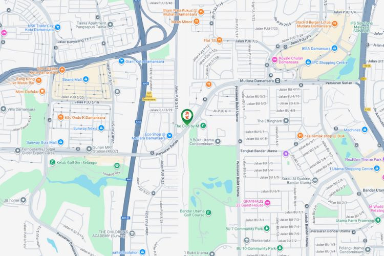 Map - Vertical Minipole Billboard at Persiaran Surian, Kota Damansara, Petaling Jaya, Selangor (Nearby Bandar Utama Golf Course)