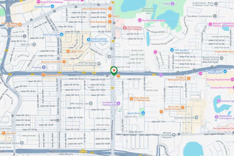 Map - Overhead Bridge Billboard at Persiaran Kewajipan SS15 Roundabout, Subang Jaya, Selangor (near INTI College Subang and SMK Sri Kuala Lumpur, [B])