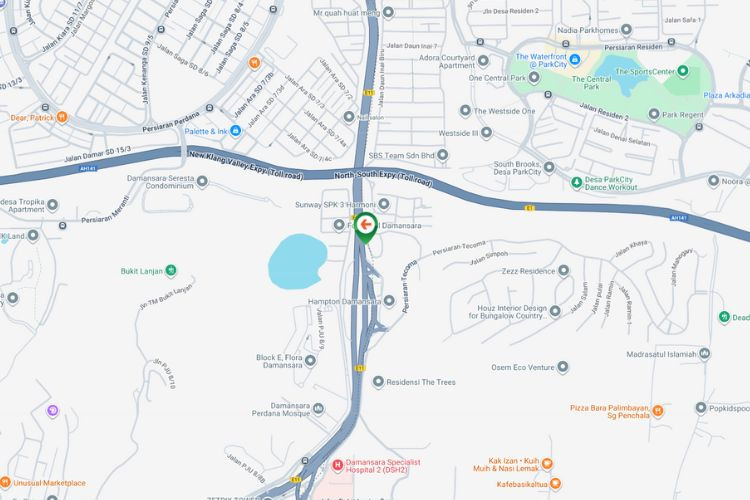 Map - Free Standing Billboard at LDP Highway, Petaling Jaya, Selangor (after Penchala Toll Plaza [A])