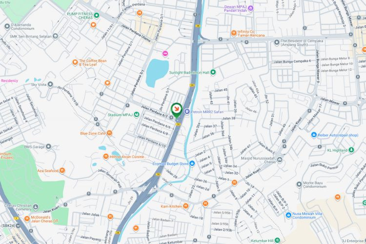 Map - Free Standing Billboard at MRR2 Pandan Perdana / Cheras, Ampang, Selangor (near Stadium MPAJ)