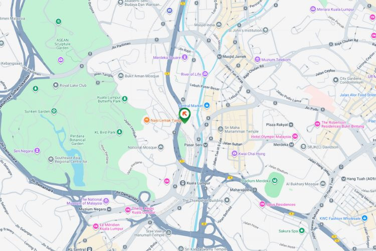 Map - Vertical Minipole Billboard at Bulatan Jalan Hishamuddin / Jalan Tugu, Kuala Lumpur (before KTM KL)