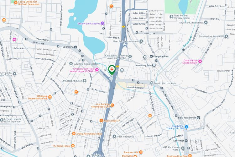 Map - Vertical Minipole Billboard at Roundabout Kepong / Jalan Kuching / Jalan Kepong, Kuala Lumpur (near Sungai Mas Plaza)