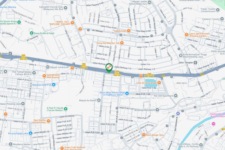 Map - Vertical Minipole Billboard at NPE Highway, Taman Petaling Utama, Petaling Jaya, Selangor