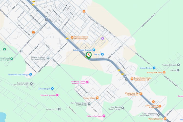 Map - Vertical Minipole Billboard at Jalan Kapar / Jalan Klang - Teluk Intan, Kuala Selangor, Selangor (near Lotus's Kuala Selangor)