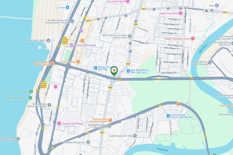 Map - Free Standing Billboard at Jalan Siram - Jalan Heng Choon Thian, Butterworth, Penang (at traffic light junction [B])