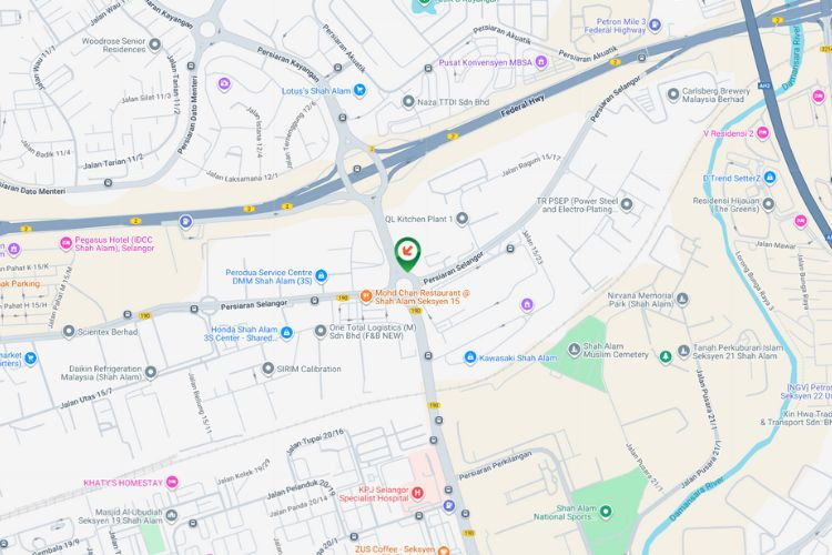 Map - Free Standing Billboard at Bulatan Sejahtera, Jalan Utas 15/7, Seksyen 15, Shah Alam, Selangor (Shah Alam industrial area)