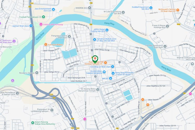 Map - Free Standing Billboard at Bulatan Budiman, Seksyen 25, Shah Alam, Selangor