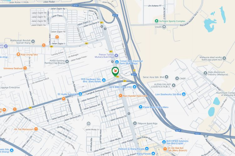 Map - Free Standing Billboard at Jalan Meru, Klang, Selangor (from Shapadu Highway)