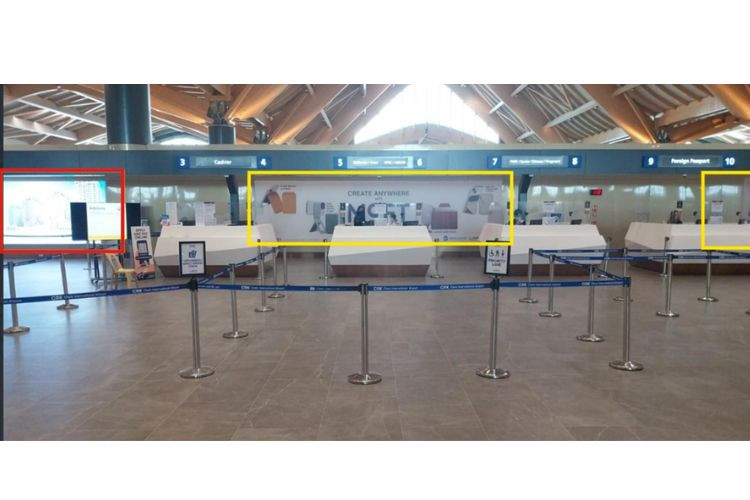 3 Panel Horizontal Lightbox Billboard at Clark Airport, Angeles, Pampanga (International Departure - Immigration)