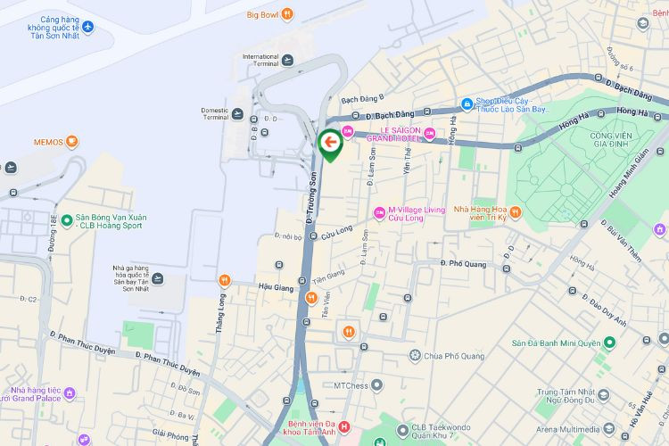 Map - Day view - Horizontal Unipole Billboard at 60c Truong Son, Tan Binh, Ho Chi Minh City