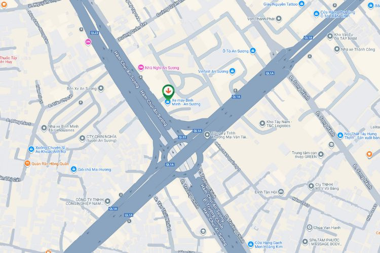 Map - Horizontal Pano Pillar Board Billboard at An Suong Intersection, Trung My Tay, Ho Chi Minh City.