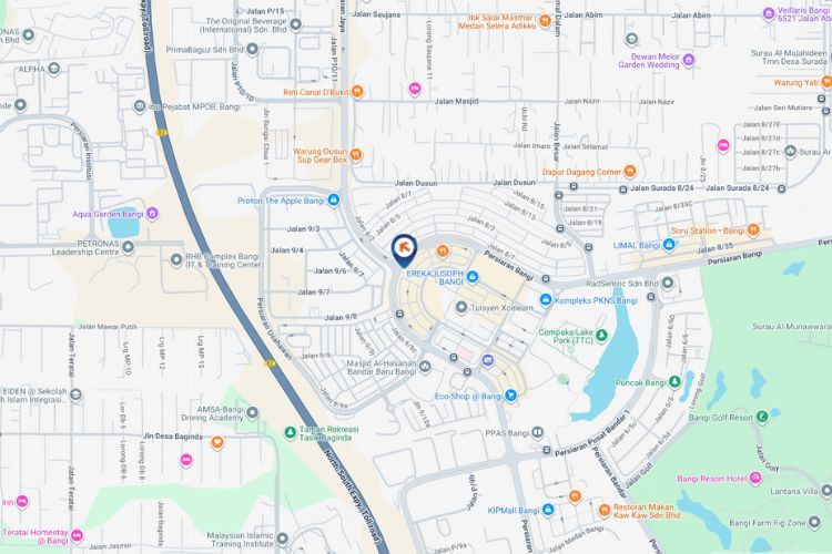 Map - Horizontal Digital Screen Billboard at Persiaran Kemajuan / Persiaran Bangi, Seksyen 9, Bandar Baru Bangi, Selangor