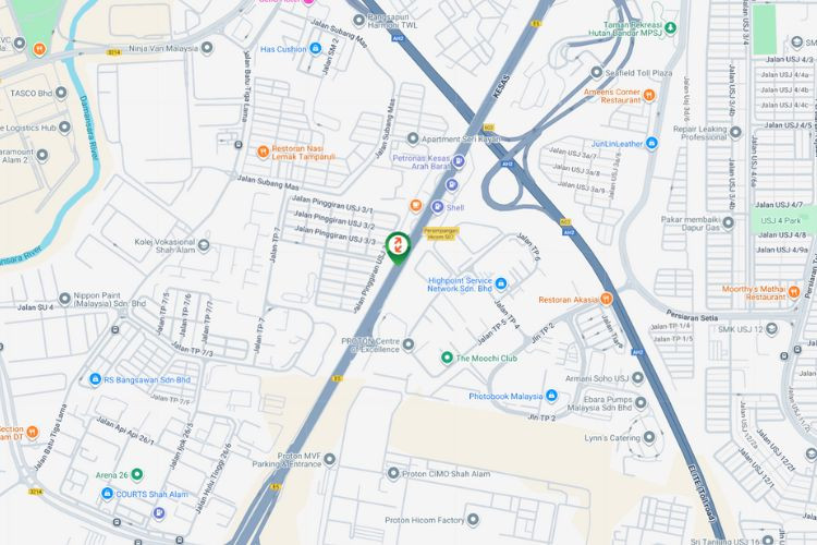 Map - Giant Gantry Billboard at KESAS Highway KM34.2, Subang Jaya, Selangor