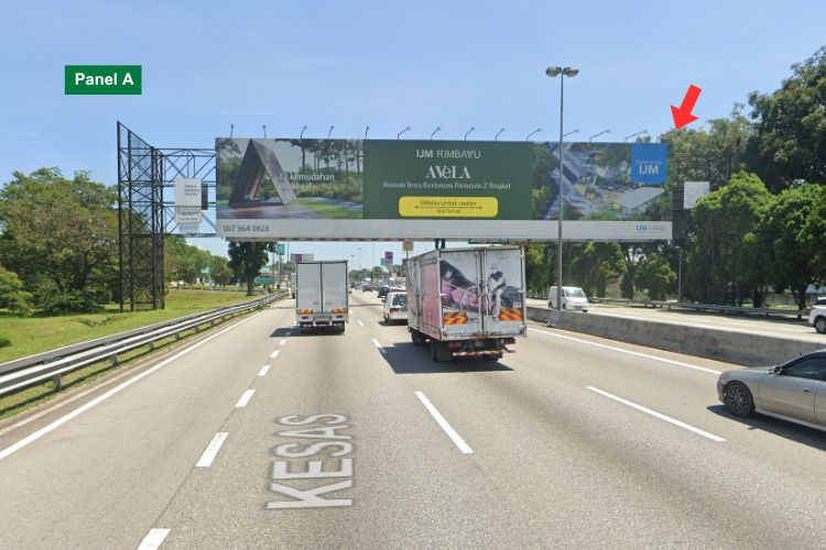 2 Sided Giant Gantry Billboard at KESAS Highway KM34.2, Subang Jaya, Selangor
