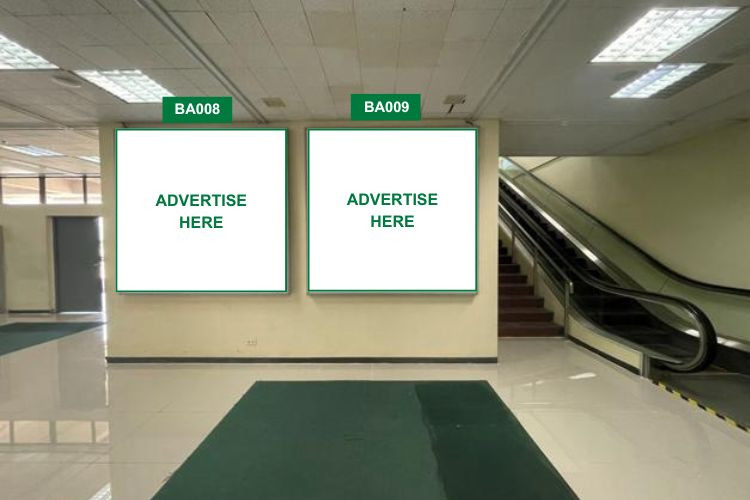 2 Panel Square Lightbox Billboard at Bacolod - Silay Airport (Arrival), Silay, Negros Occidental (Baggage Claim Area from Stairs, beside escalator)