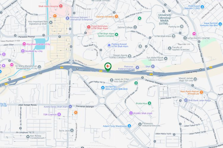 Map - Mini Gantry Billboard at Federal Highway KM8.2, Shah Alam, Selangor