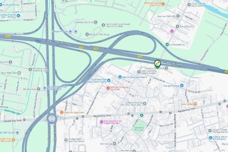 Map - Horizontal Unipole Billboard at 62 Bung Ong Thoan, Phu Huu, Ho Chi Minh City.